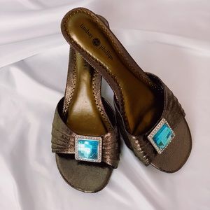 Lindsay Phillips metallic sandal slide